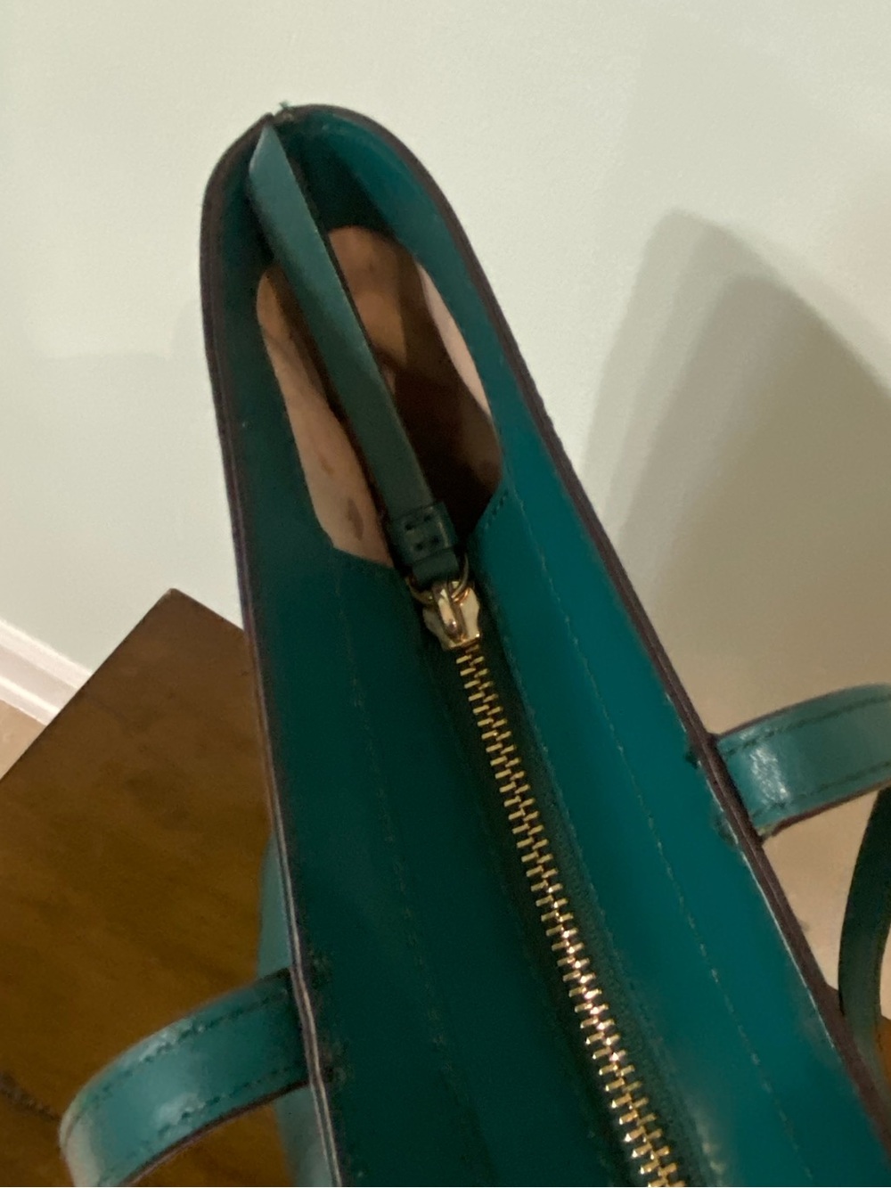 kate spade Teal Green Leather Tote Bag - Picture 4 of 11